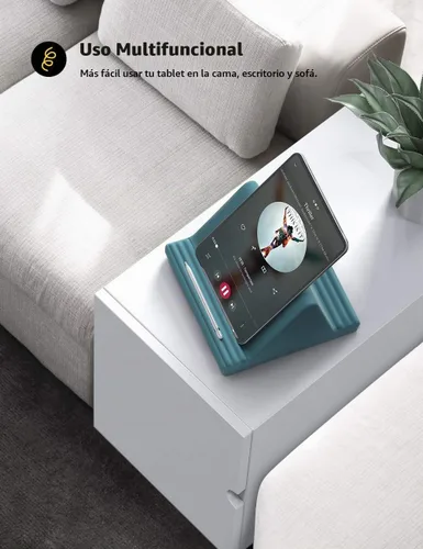 Vista 4 de Lamicall Tablet Pillow Stand iPad Bed Soporte suave para regazo 6 ángulos de visión Verde negruzco