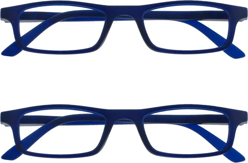 Vista 11 de OPULIZE TED - Lentes de lectura para mujeres y hombres, marco mate rectangular ligero y estrecho con bisagras de resorte, color negro +1.50