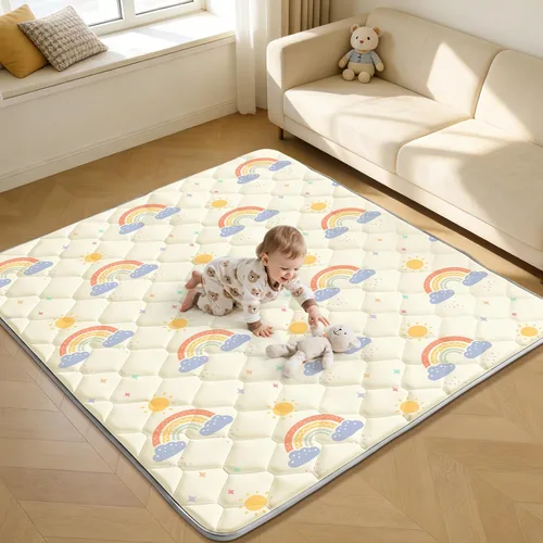 Vista 11 de Tapete de juego de 47 x 47 pulgadas para corralito – Tapetes de juegos de espuma gruesa y suave para bebés y niños pequeños – Tapetes de juego