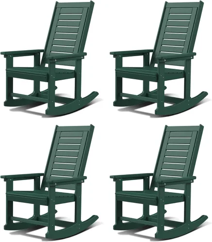 Vista 38 de GREENVINES Oversized Outdoor Rocking Chair, HDPE Rocker, Aqua
