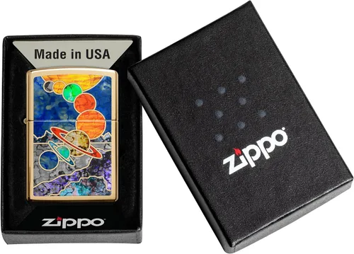 Vista 6 de Encendedores Zippo espaciales Fusión de latón pulido