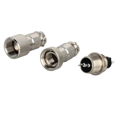 Vista 7 de Heyiarbeit Plata Negro GX12-2 15A 2P Aviación Conector Hembra/Macho Panel de Alambre de Alimentación Chasis Accesorios Conector de Metal Aviación 1
