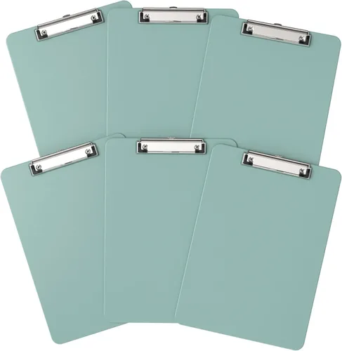 Vista 16 de Portapapeles de plástico, tablero de clip negro A4 de 8.5 x 11 pulgadas para aula, estudiantes, niños, mujeres, tamaño 9 x 12.5 pulgadas con clip