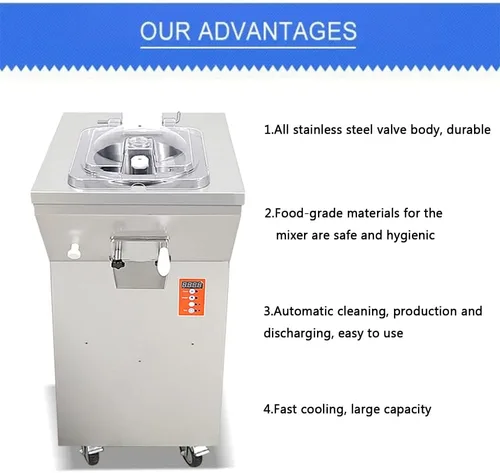 Vista 6 de Máquina de helados duros para encimera, máquina de hielo italiana, crema de mezcla de helados 20 L/H, para el hogar, camión de helados, remolque