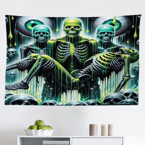 Vista 156 de Ambesonne Tapiz bohemio, diseño floral de bruja, luna y mariposa con adornos de mandala, decoración de tela para colgar en la pared para dormitorio