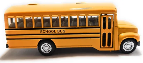 Vista 4 de KiNSMART KiNSFUN Autobús escolar amarillo de 5 pulgadas modelo de metal fundido a presión coche de juguete