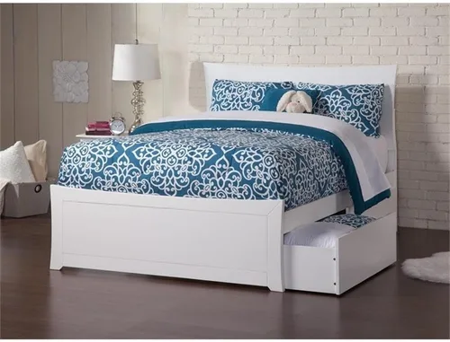 Vista 7 de Cama con plataforma de almacenamiento completo Urban en color blanco