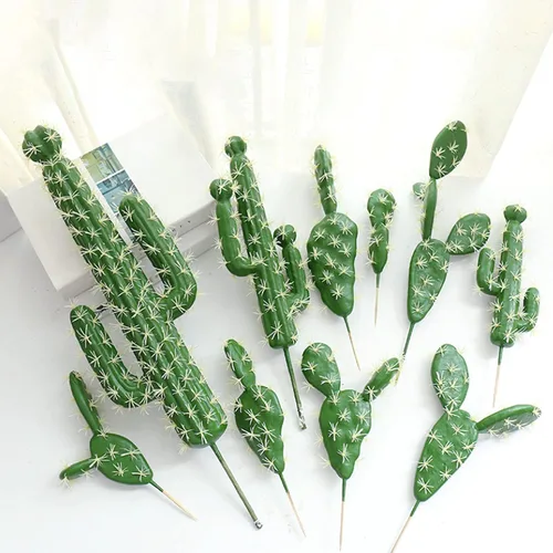 Vista 8 de Woohome 9 piezas de suculentas artificiales y plantas de cactus, decoración de cactus artificiales para decoración