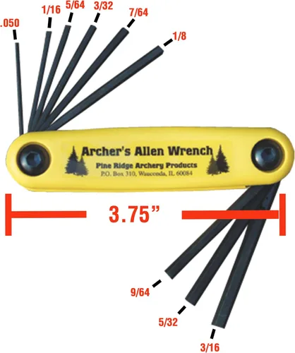 Vista 4 de Pine Ridge Archery Juego de llaves Allen para arqueros y kit de combo con funda