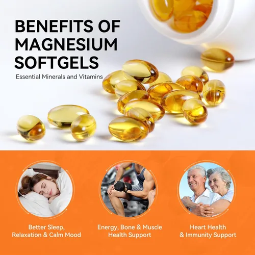 Vista 3 de Suplemento de glicinato de magnesio, glicinato de magnesio de 400 mg con zinc, vitamina B6, C, D3, magnesio puro para dormir, calma, músculo