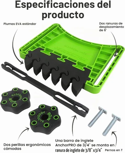 Vista 5 de BOW Products FeatherPRO FP1 - Guía de plumas para sierras de mesa, mesas de router y sierras de cinta - Plumas de EVA que reducen el retroceso