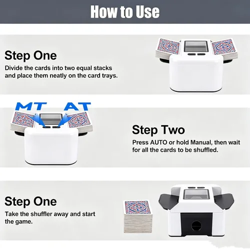 Vista 6 de Automatic Card Shuffler, Rechargeable Portable Shuffler Machine