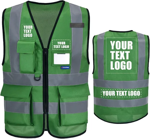 Vista 28 de A-SAFETY Chaleco de Seguridad Reflejante de Alta Visibilidad con Logo Personalizado (XS-8XL)