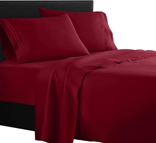 Vista 8 de Juego de sábanas para dormitorio de 4 piezas, colección 1500 Clara Clark.