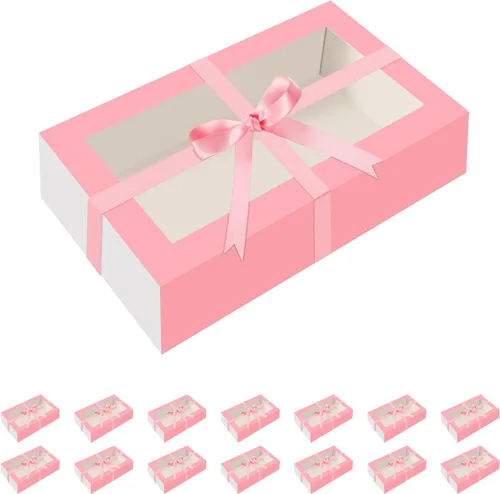 Vista 9 de HAPPY POTATO Paquete de 15 cajas de macarrones para 12, 7.2 x 4 x 1.9 pulgadas, caja de embalaje de macarrones con cinta, cajas de macarrones negros