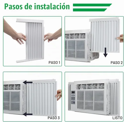 Vista 7 de Forestchill Panel lateral de aire acondicionado de ventana con marco, se adapta a la mayoría de unidades de 10,000 BTU, kit de cortina de relleno