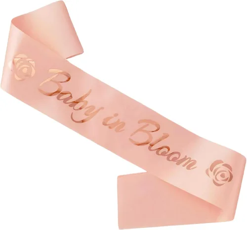 Vista 8 de Banda de hombre detrás de la protuberancia, banda negra y plateada con texto en inglés "Daddy to Bebe", regalos para fiesta de baby shower, regalos