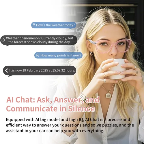 Vista 7 de GenXenon Gafas Inteligentes AI con Traducción en Tiempo Real, Bluetooth 5.3 Inalámbrico, Interpretación Simultánea Inteligente para Más de 160