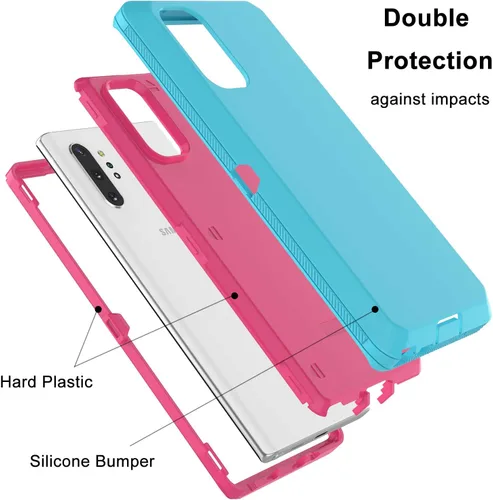 Vista 2 de Funda protectora híbrida para Samsung Galaxy Note 10 Plus, protección a prueba de golpes, resistente, resistente, de plástico, de goma, híbrida