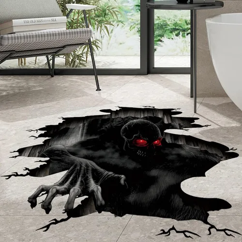 Vista 4 de Calcomanías de pared 3D, calcomanías de pared extraíbles, decoración de pared aterradora, se adhiere a la ventana de Halloween, 15