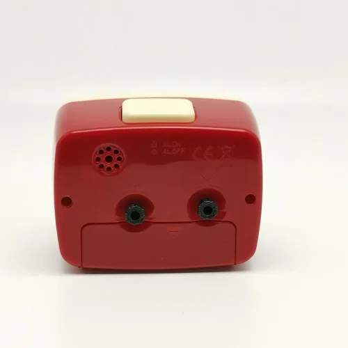 Vista 3 de Reloj despertador pequeño rojo pequeño movimiento de cuarzo silencioso reloj despertador analógico estilo clásico vintage