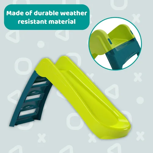 Vista 5 de Fun N Fold Slide para niños, juego para interiores o exteriores con escalones anchos y superficie deslizante suave para un juego activo seguro