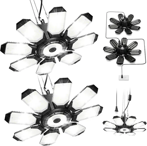 Vista 10 de TANBABY Paquete de 1 luz LED de garaje, luz de techo deformable, 15000LM