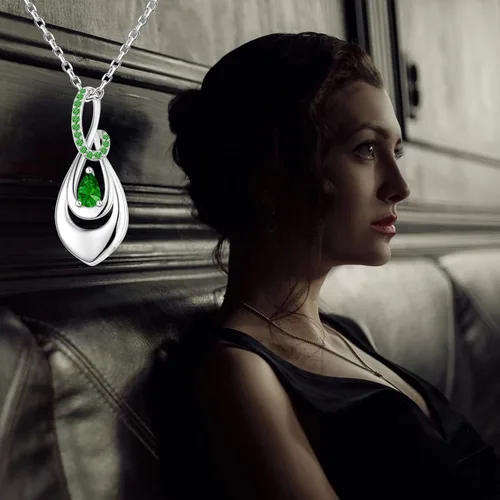 Vista 3 de Collar de ceniza de plata de ley 925, colgante conmemorativo de lágrima de circonita cúbica, collar de urna infinita para cenizas para mujer