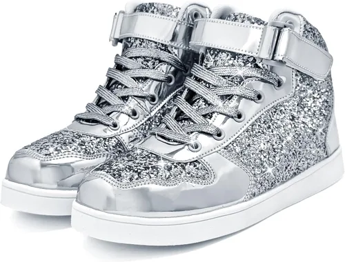 Vista 2 de Wooowyet Zapatos con purpurina para niños y niñas, regalo para fiestas, cumpleaños, Navidad, Halloween