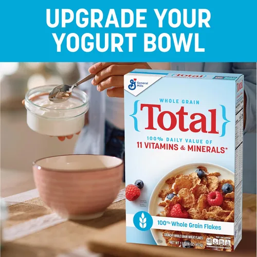 Vista 6 de Total Cereal de desayuno, 100% valor diario de 11 vitaminas y minerales, cereales integrales, 16 onzas
