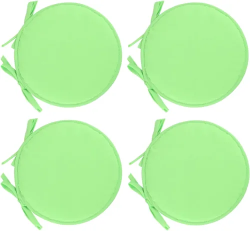 Vista 8 de Womenyiaor Juego de 4 cojines redondos para sillas para interiores y exteriores, con lazos, juego de bistró, almohadillas para sillas de comedor
