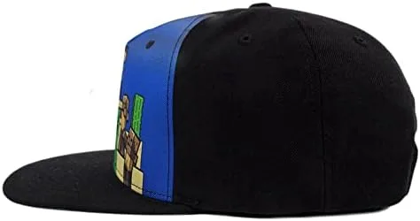 Vista 3 de Minecraft Gamer Hat para niños Survival Mode Snapback Cap Cool Kids Hat Negro