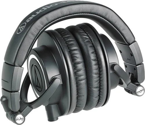 Vista 3 de Audio-Technica ATH-M50x - Auriculares profesionales para monitor de estudio, paquete negro con funda de auriculares de cuerpo duro
