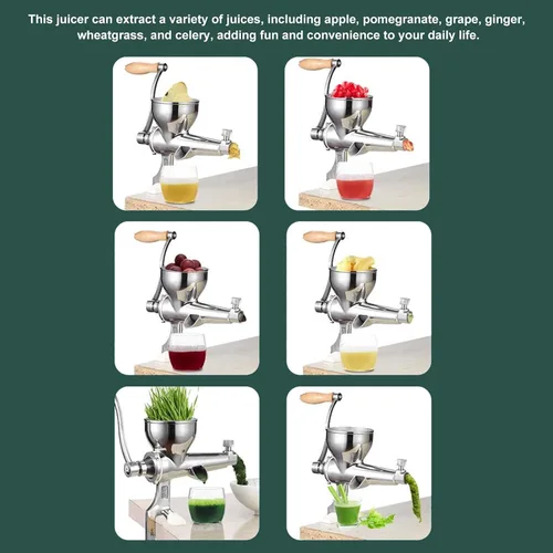 Vista 9 de Generic Exprimidor de hierba de trigo, exprimidor portátil de granada de acero inoxidable, máquina de caña de azúcar, extractor de hierba de trigo