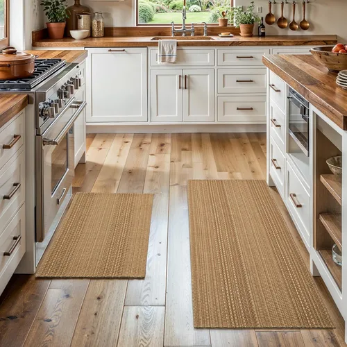Vista 25 de MatEssenz Alfombrillas de cocina de 20 x 30 pulgadas para piso, alfombras de cocina tejidas, lavables a máquina, estilo bohemio, antideslizantes