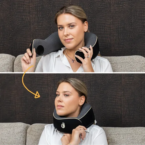 Vista 9 de Almohada cervical Airplane - Almohada de viaje - Espuma viscoelástica cómoda y ergonómica - Almohada de avión con soporte de cabeza y cuello de 360°