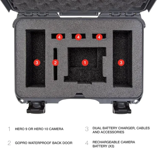 Vista 8 de NANUK 909 Funda rígida impermeable con inserto de espuma para GoPro Hero 9 y 10 - Grafito (909-GOPH97)