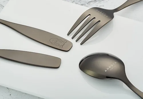 Vista 9 de ANNOVA Juego de cubiertos seguros para niños de acero inoxidable, tenedores para niños, cucharadas para niños, utensilios de metal para lonchera