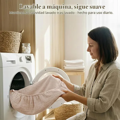 Vista 6 de Konssy Sábanas de Muselina para Cuna para Niña y Niño, 2 Piezas de Sábanas de Bebé de Algodón Suave y Transpirable para Colchón de Cuna Estándar