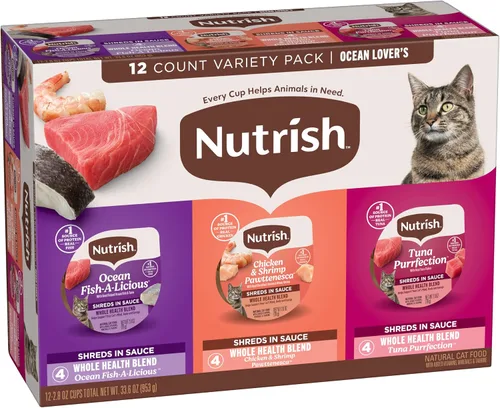 Vista 13 de Rachael Ray Nutrish - Alimento húmedo natural para gatos, paquete variado Ocean Lovers, taza de 2.8 onzas (paquete de 12), sin granos