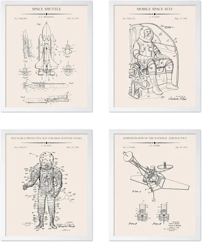 Vista 25 de Poster Master Juego de 6 Pósters Vintage de Planos de Aviación - Impresión de Patente de Avión - Arte de Aeronaves - Arte de Aviación - Arte