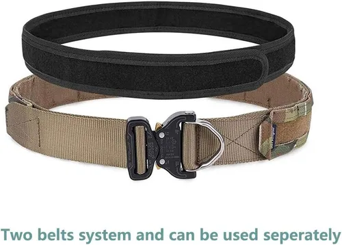 Vista 3 de EMERSONGEAR Cinturón táctico con hebilla de cobra, cinturón Molle de liberación rápida, cinturón interior resistente de 1.75 pulgadas interior de 2
