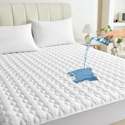 Vista 8 de Mooreeke Protector de colchón de nailon de alta calidad, 100% impermeable, naturalmente refrescante, suave, silencioso, transpirable y más suave que