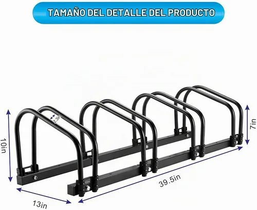 Vista 4 de Soporte de bicicleta para 4 bicicletas - Estante de piso de garaje