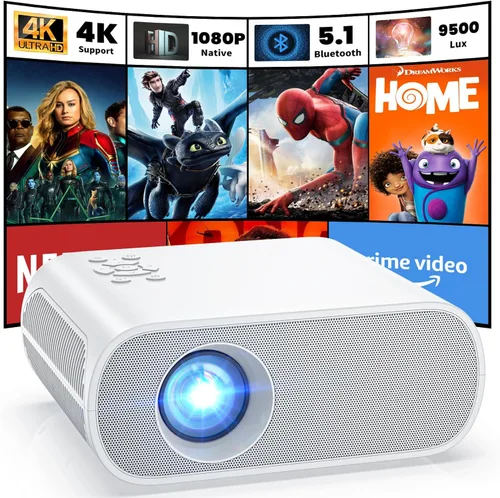 Vista 9 de HOMPOW Proyector 4K con WiFi y Bluetooth, proyector Google TV 1500 ANSI