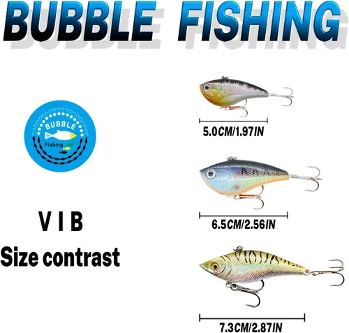 Vista 3 de Juego de señuelos de pesca Minnow Crankbaits Cebo de saltamontes Cebo de varias etapas cebos duros de varios tamaños