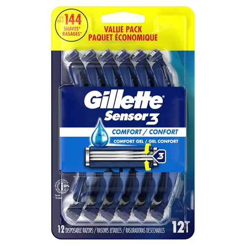 Vista 9 de Maquinillas de afeitar desechables Gillette Sensor3 Comfort para hombres, 12