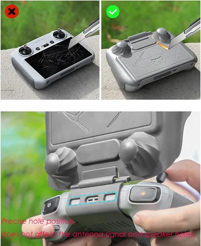 Vista 3 de Funda protectora de control remoto piel parasol 2 en 1 para DJI RC Mini 3 Pro accesorio de control remoto gris