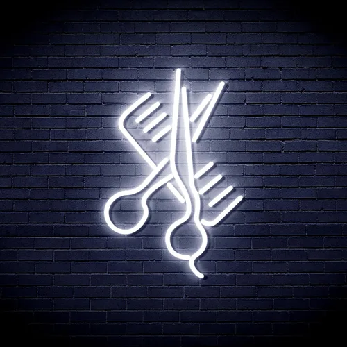 Vista 16 de AdvPro Comb & Scissors Flex Silicone LED Neon Sign - Azul - st16s32-fnu0363-b