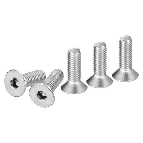 Vista 10 de DTGN Tornillos de cabeza plana con tuerca de vaso hexagonal M3-0.5 x 6 mm, paquete de 100, tornillos de cabeza plana con tuerca hexagonal de acero